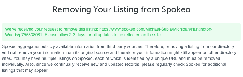 remove yourself from spokeo opt out removal