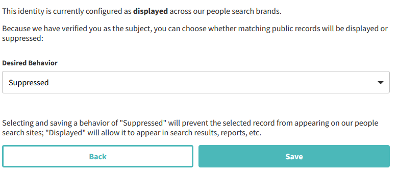 Instant Checkmate information suppression 