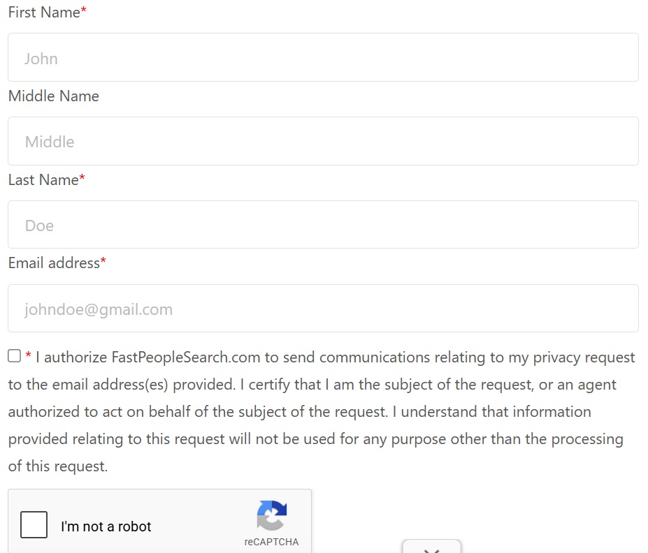 Fastpeoplesearch opt-out form