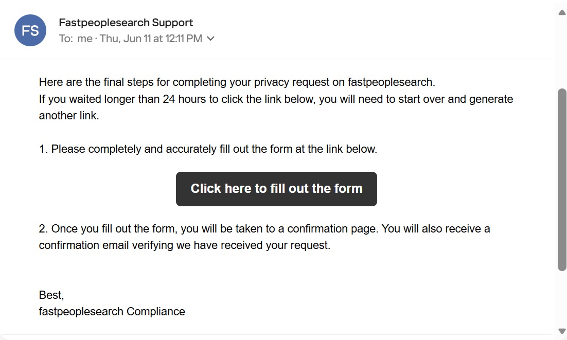 fastpeoplesearch removal email
