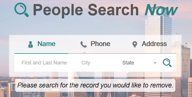 People Search Now search function 