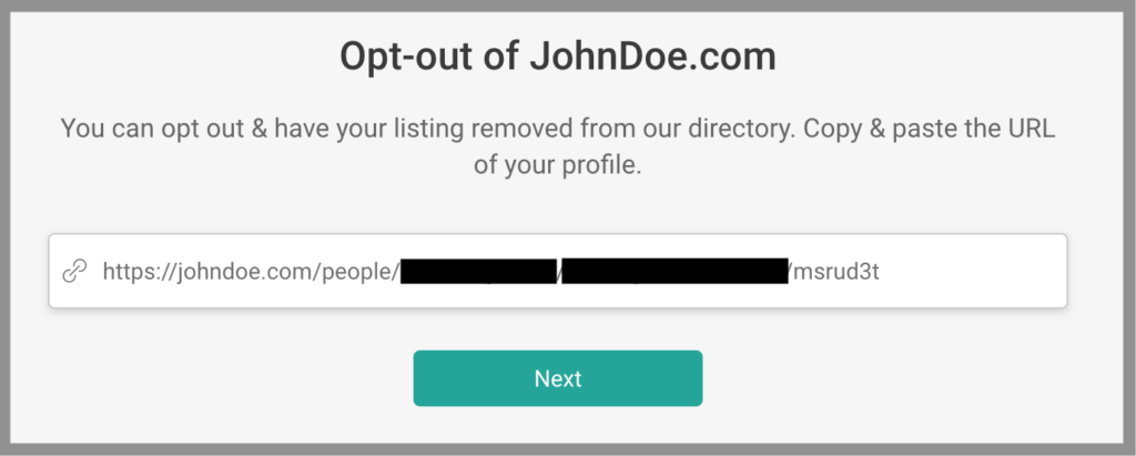 how to remove yourself from john doe opt out removal