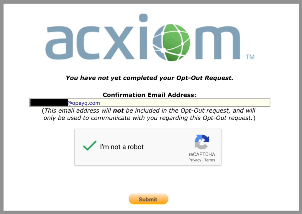 remove yourself from acxiom opt out removal