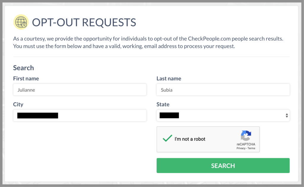 remove yourself from checkpeople opt out removal