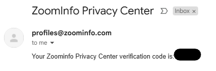 ZoomInfo verification code