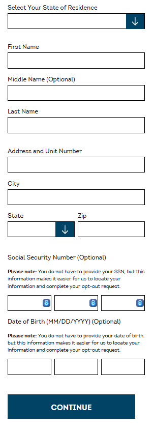 TransUnion opt out form