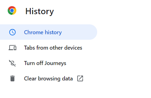 Chrome browser menu