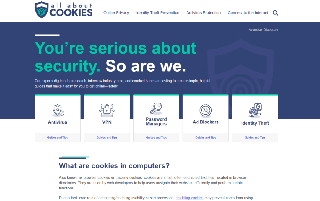 All About Cookies homepage