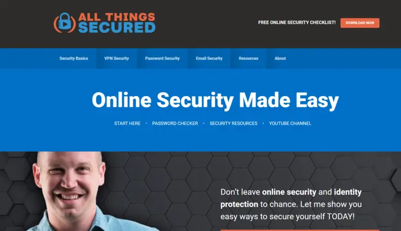 All Things Secured homepage
