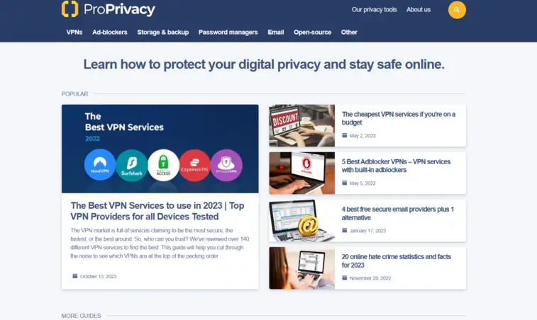ProPrivacy homepage