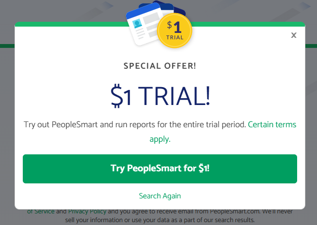 PeopleSmart $1 trial 