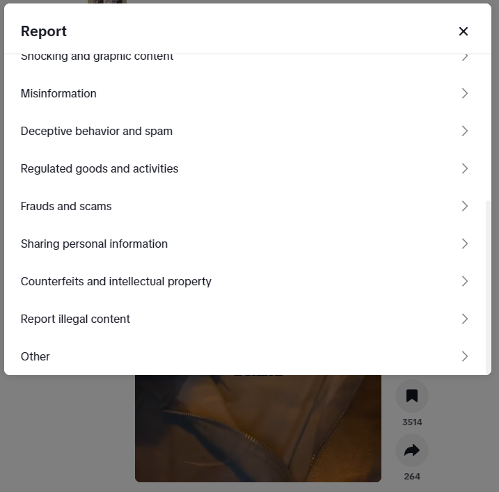 Report a TikTok video