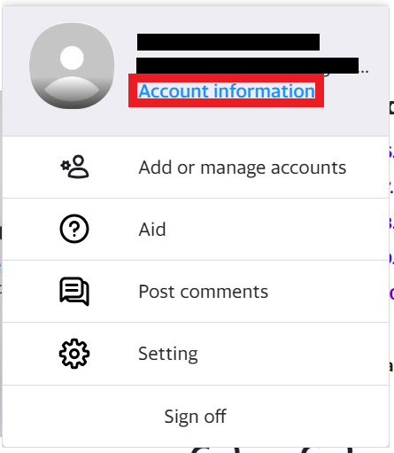 Yahoo account information 