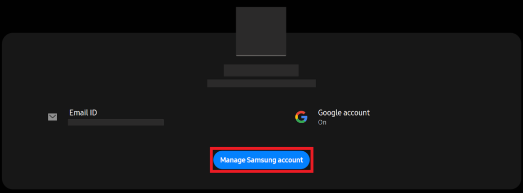 Manage Samsung account 