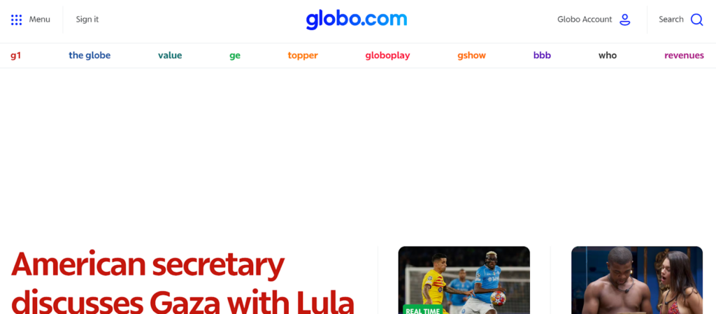 Globo website