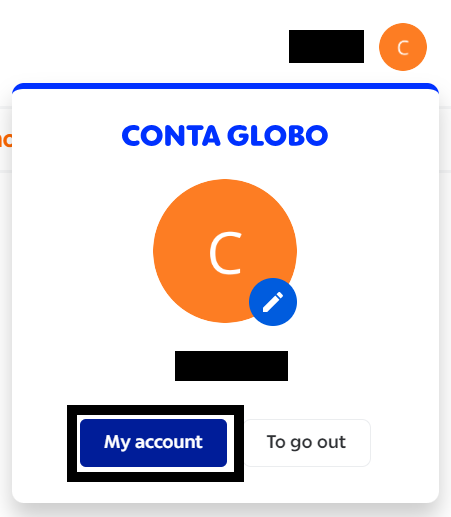 Globo - My account button 