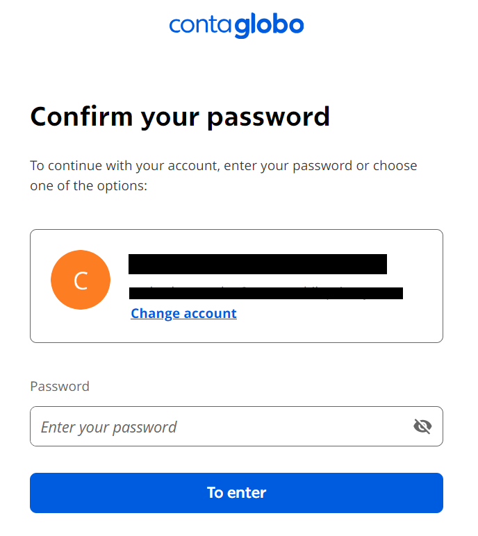 Globo - confirm your password to verify your identity 