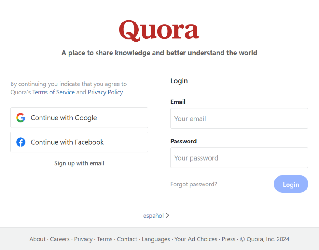 Quora website 
