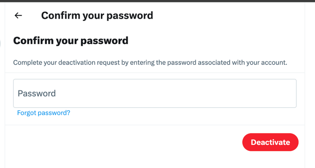 Twitter/X - confirm your password 