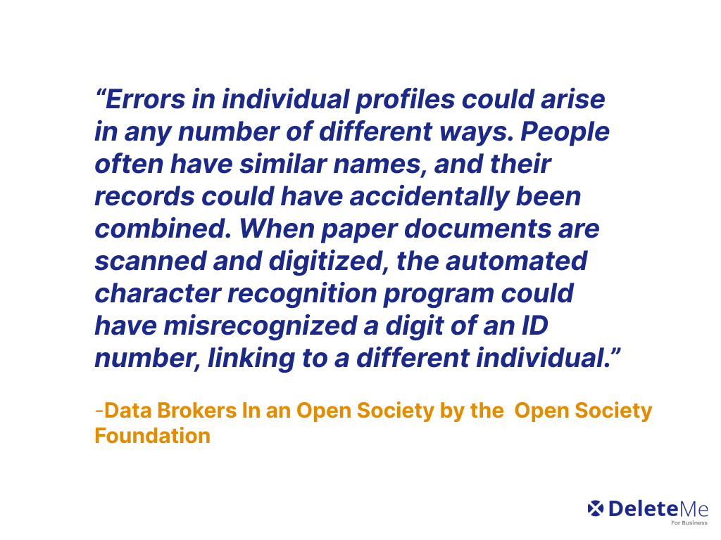 Data broker errors