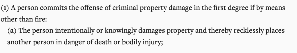 Hawaii criminal property damage in the first-degree