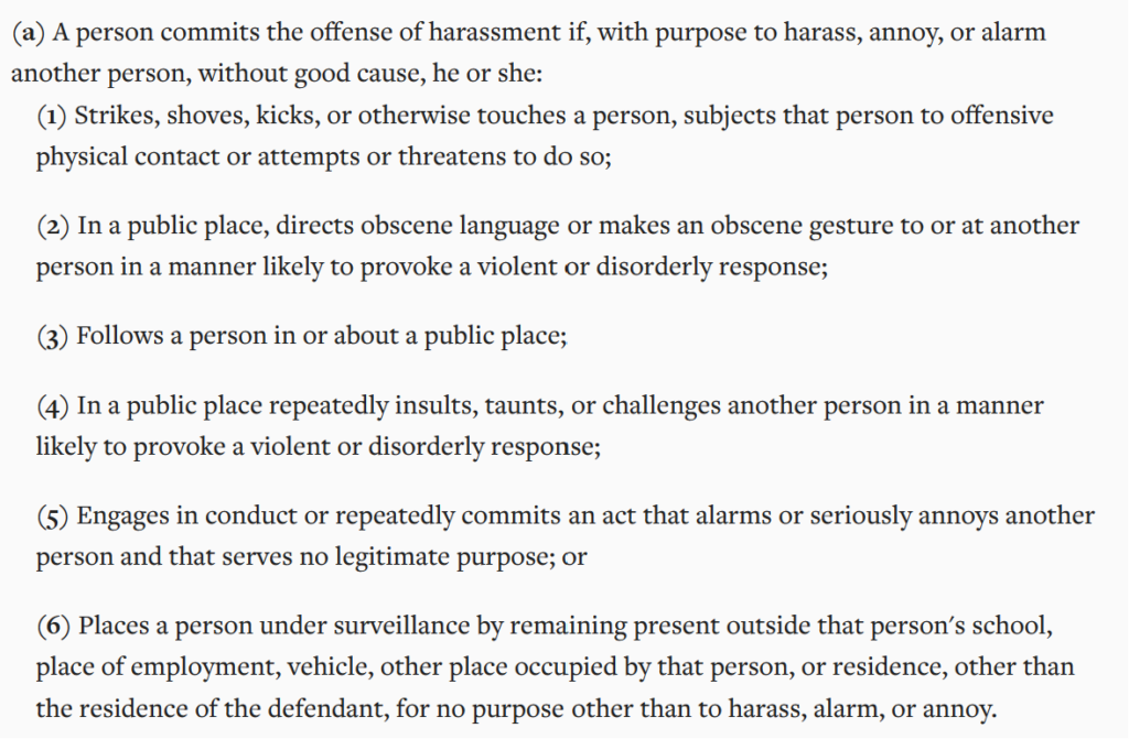 Arkansas harassment law - Ark. Code § 5-71-208