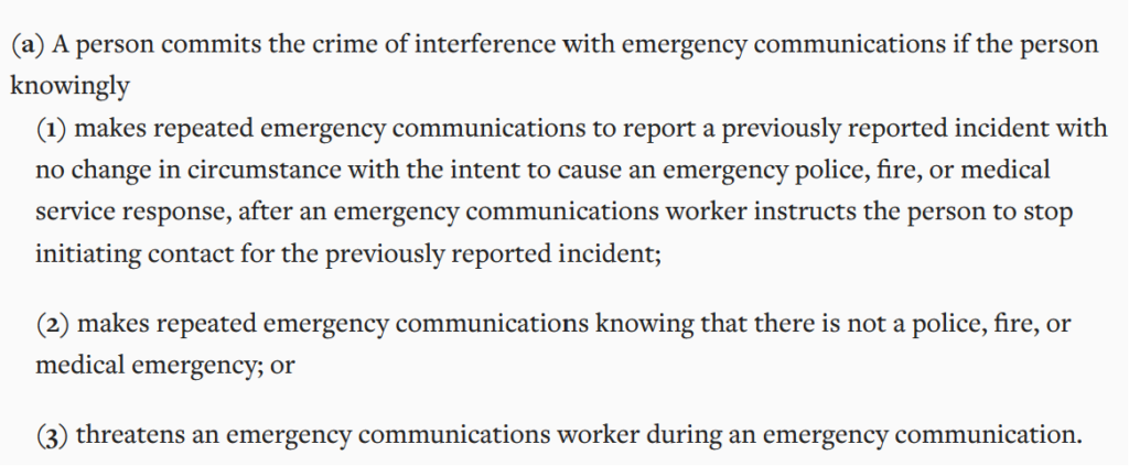 Alaska interference with emergency communications (swatting) law - Alaska Stat. § 11.56.785
