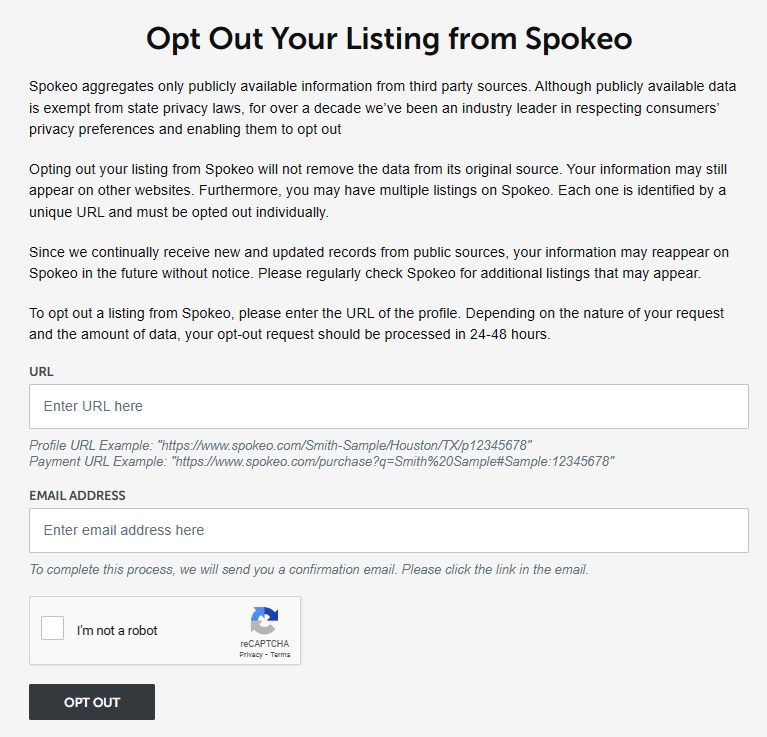 Spokeo opt out