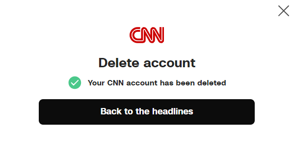 CNN delete account - Your CNN account has been deleted 