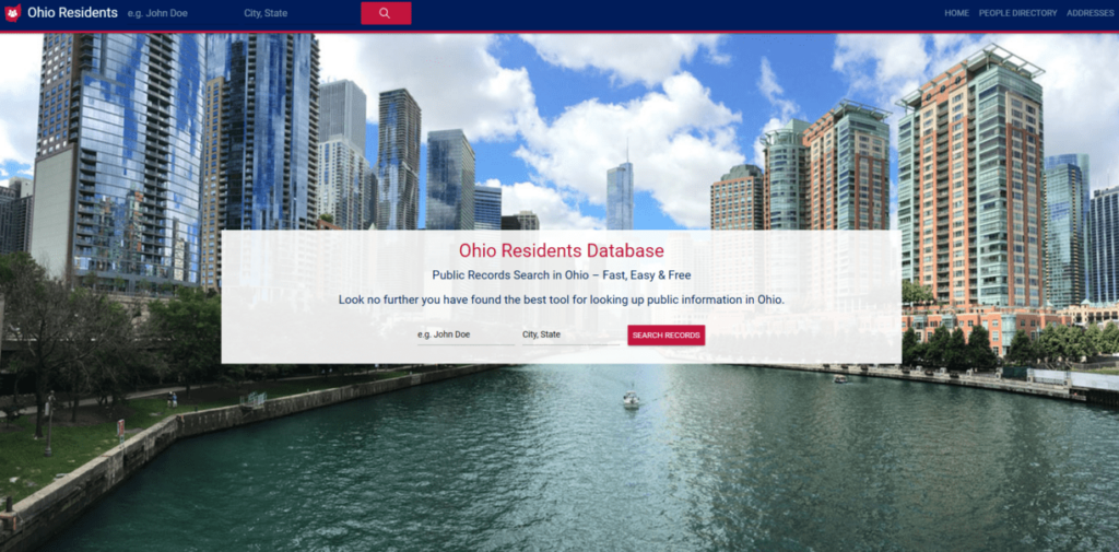 OhioResidentDatabase homepage