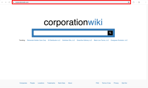 Corporation Wiki homepage