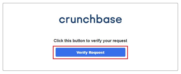 Crunchbase verify request button