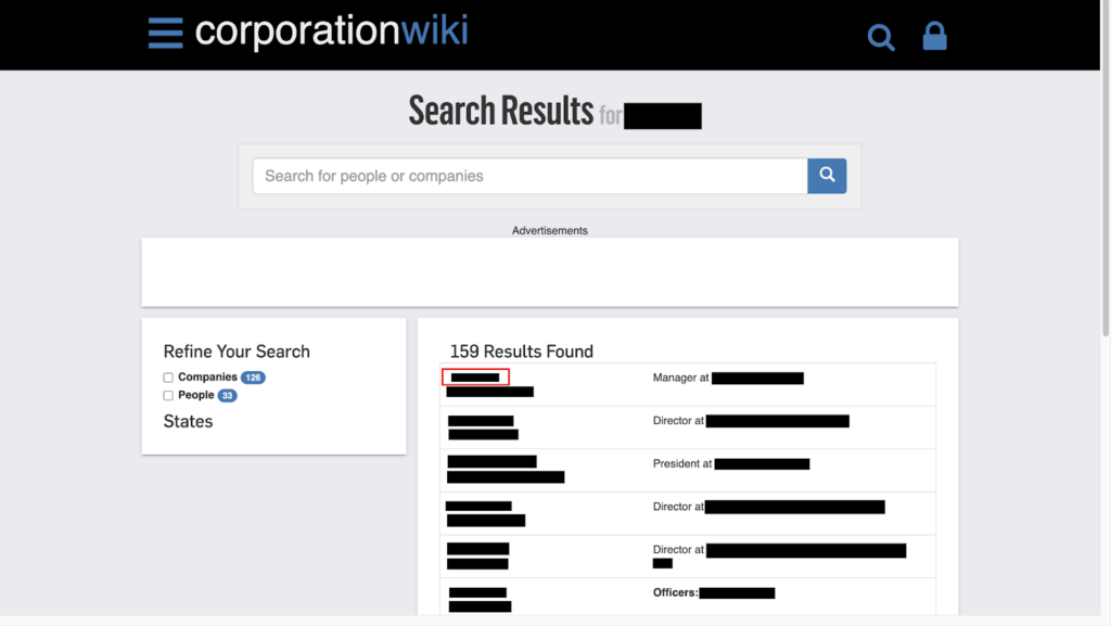 Corporation Wiki search results