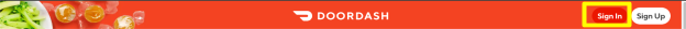 DoorDash "Sign In" button