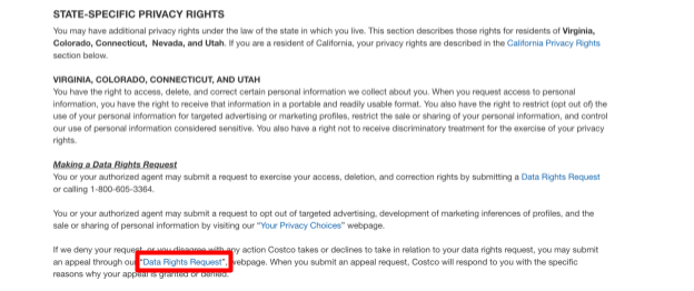 Costco privacy policy 