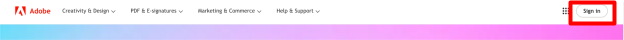 Adobe sign in button