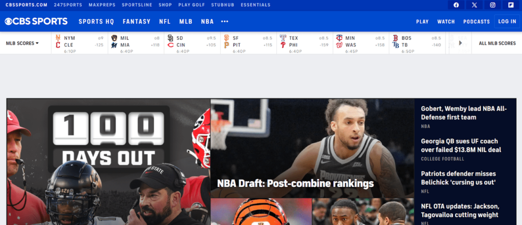 CBS Sports homepage