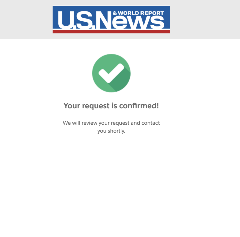 US News request confirmation