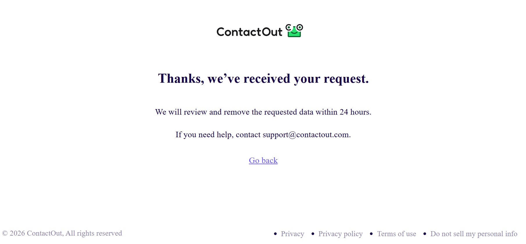 ContactOut received your request
