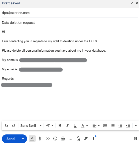 HybridTheory email opt out request example