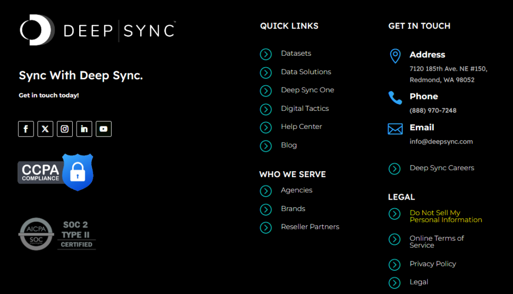 Deep Sync footer