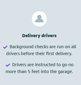 Amazon Key information about delivery drivers