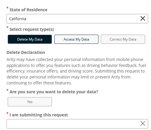 Arity opt out form part one