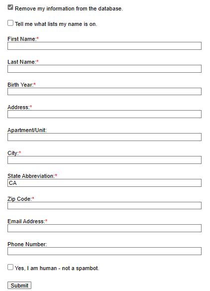 CompleteMedicalLists opt-out form