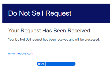 Cortera do not sell request submitted