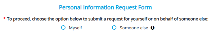 Deloitte whom the personal information request form is for