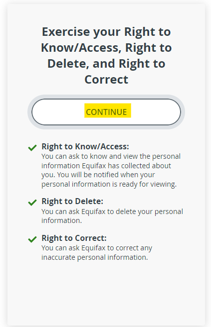 Exercise your right to know/access, right to delete, and right to correct