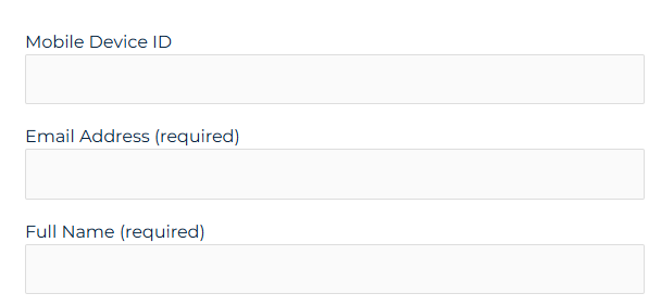 InMarket opt out form - mobile device ID, email address, name section