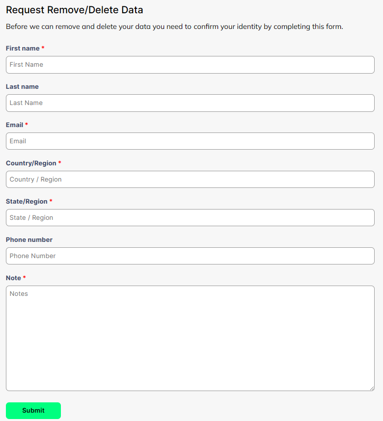 LimeLeads opt out form