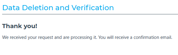 MaxMind data deletion and verification